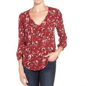 Hinge Bandana Floral Peasant Blouse